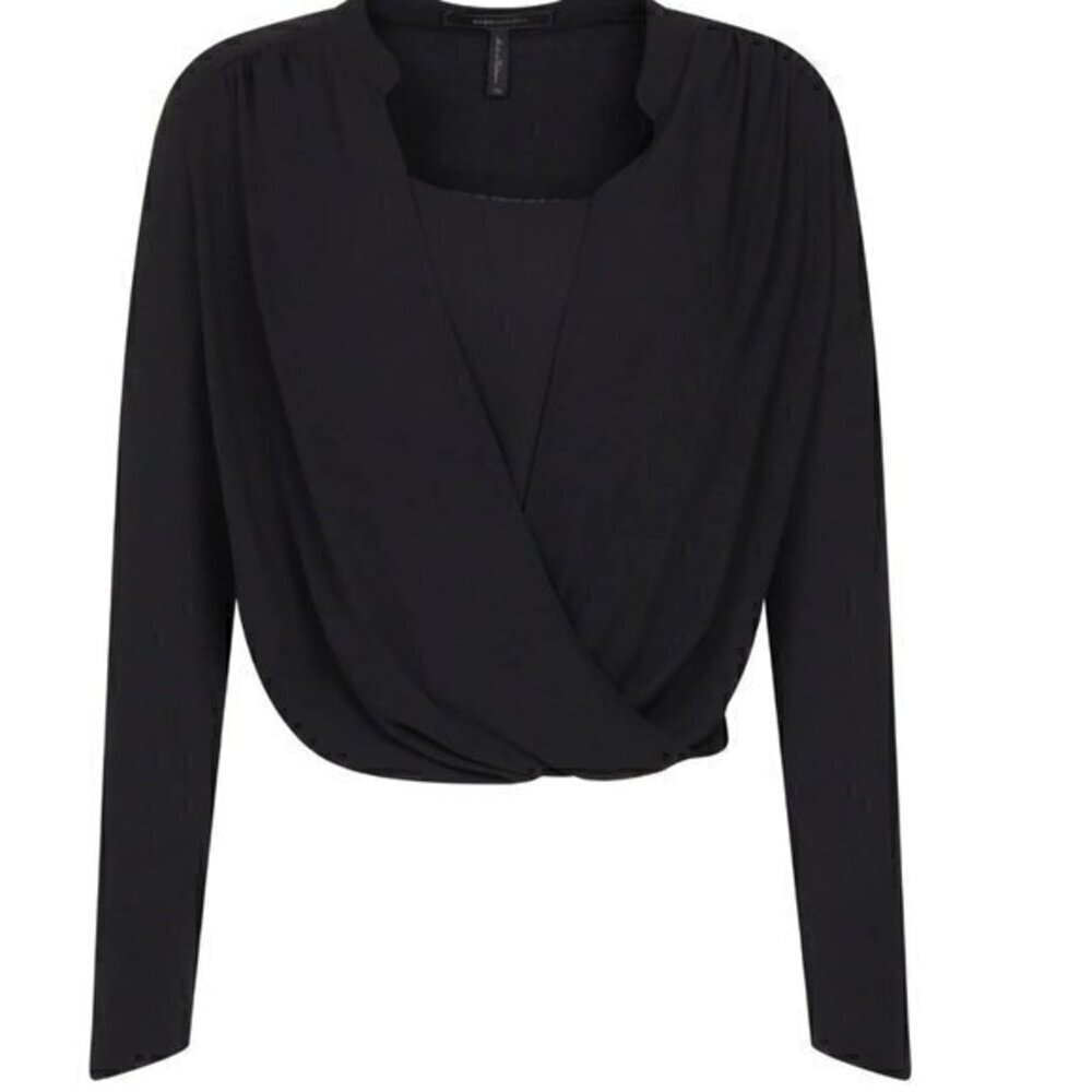 BCBGMAXAZRIA Jaklyn Draped Long-Sleeve Blouse NWOT